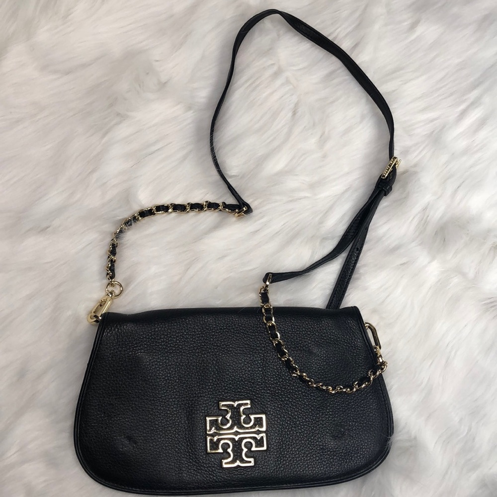 TORY BURCH cross body  black leather purse